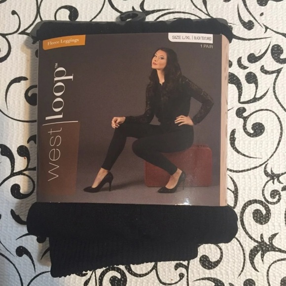 west loop Pants - Fleece Leggings Size L/XL Black